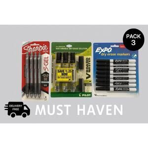 Sharpie Pens + Pilot Board Master + Expo Dry Erase Markers – Pack 3 – Free Ship